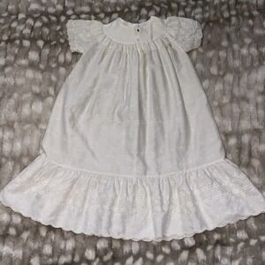 Vintage Alexis Cream Beige White Baptism Christening Gown 6‎ Months USA